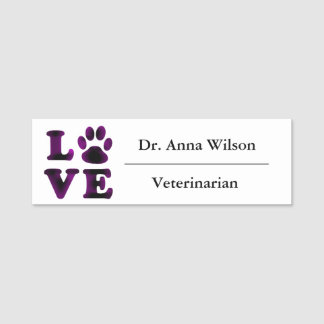 Para Nombres Etiqueta conocida veterinaria de la impresión de