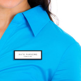 Para Nombres Etiqueta de empleado blanco negro