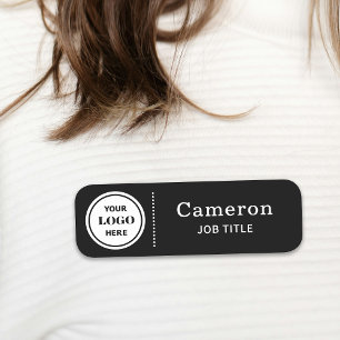 Para Nombres Etiqueta de empleado con logotipo negro de empresa