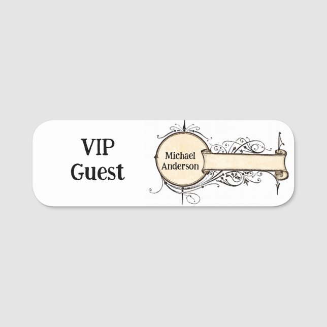 Para Nombres Etiqueta de nombre clásica (Anverso)