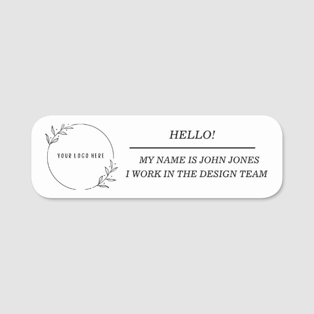 Para Nombres Etiqueta de nombre clásico menos formal (Anverso)