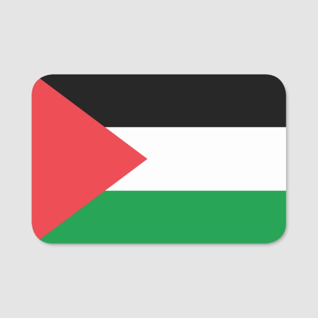 Para Nombres Etiqueta de nombre con bandera de Palestina (Anverso)