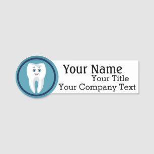 Para Nombres Etiqueta de nombre con logotipo dental Personaliza