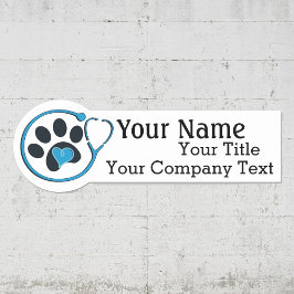 Para Nombres Etiqueta de nombre con logotipo veterinario Person