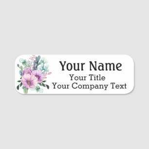 Para Nombres Etiqueta de nombre con Personalizado de flores púr