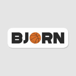 Para Nombres Etiqueta de nombre de básquetbol de Bjorn