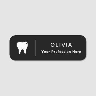 Para Nombres etiqueta de nombre de clínica dental de esquema