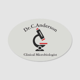 Para Nombres Etiqueta de nombre de diseño de microscopio