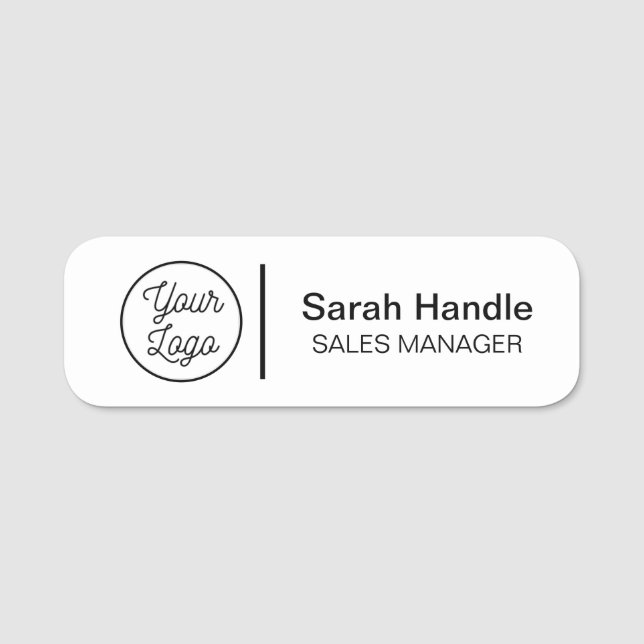 Para Nombres Etiqueta de nombre de empleado blanco (Anverso)