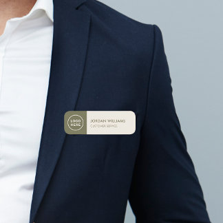 Para Nombres Etiqueta de nombre de empleado con logotipo de emp
