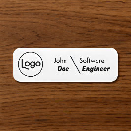 Para Nombres etiqueta de nombre de empleado con logotipo person