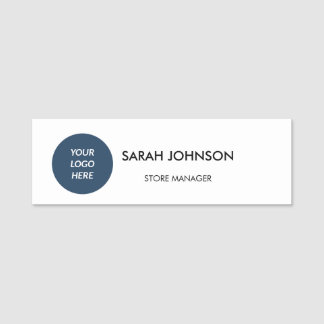 Para Nombres Etiqueta de nombre de empleado con logotipo person