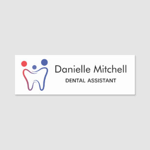 Para Nombres Etiqueta de nombre de empleado de clínica de denti