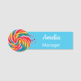 Para Nombres Etiqueta de nombre de empleado de tienda de dulces