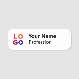Para Nombres Etiqueta de nombre de empleado simple con el logot