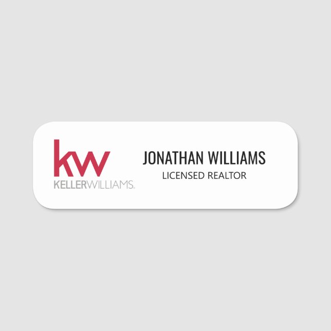 Para Nombres Etiqueta de nombre de Keller Williams (Anverso)