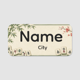 Para Nombres Etiqueta de nombre de Mahjong