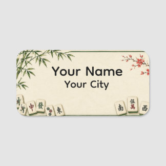 Para Nombres Etiqueta de nombre de Mahjong