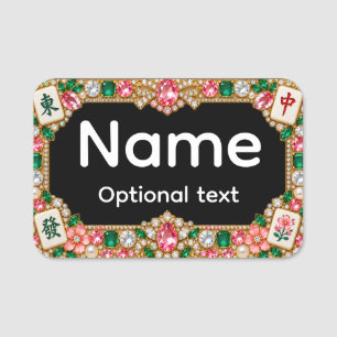 Para Nombres Etiqueta de nombre de Mahjong