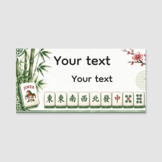 Para Nombres Etiqueta de nombre de Mahjong