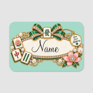 Para Nombres Etiqueta de nombre de Mahjong