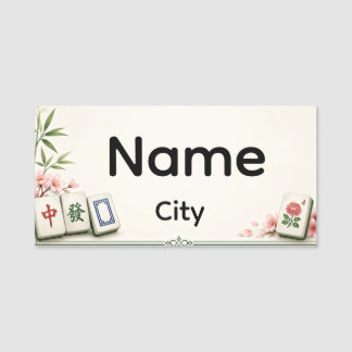 Para Nombres Etiqueta de nombre de Mahjong