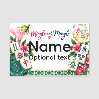 Para Nombres Etiqueta de nombre de Mahjong