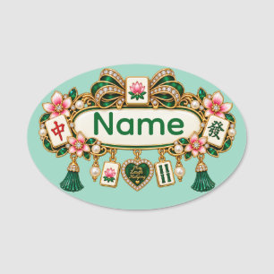 Para Nombres Etiqueta de nombre de Mahjong