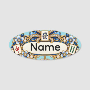 Para Nombres Etiqueta de nombre de Mahjong