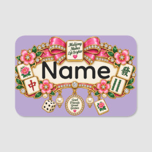 Para Nombres Etiqueta de nombre de Mahjong