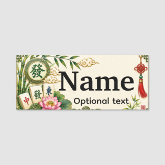 Para Nombres Etiqueta de nombre de Mahjong