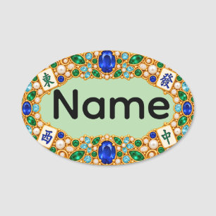 Para Nombres Etiqueta de nombre de Mahjong