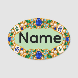 Para Nombres Etiqueta de nombre de Mahjong
