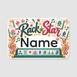 Para Nombres Etiqueta de nombre de Mahjong