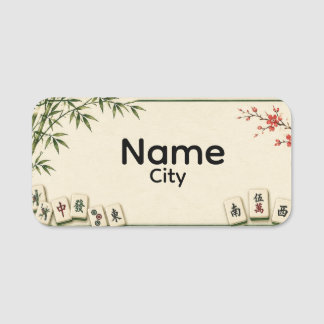 Para Nombres Etiqueta de nombre de Mahjong