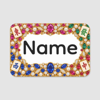 Para Nombres Etiqueta de nombre de Mahjong