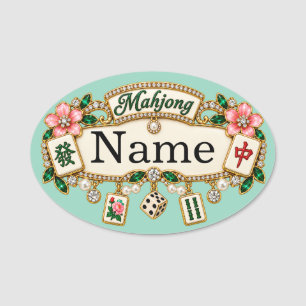 Para Nombres Etiqueta de nombre de Mahjong