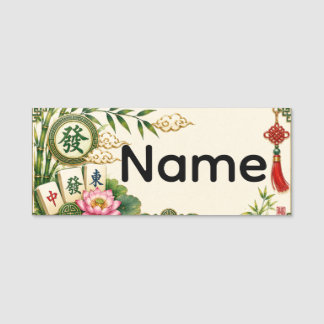 Para Nombres Etiqueta de nombre de Mahjong