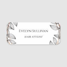 Para Nombres Etiqueta de nombre de marco geométrico de follaje