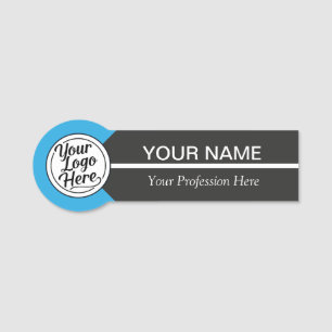 Para Nombres Etiqueta de nombre de negocio con acento azul mini