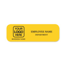 Etiqueta de nombre de negocio personalizada de col