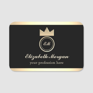 Para Nombres Etiqueta de nombre de oro negro elegante