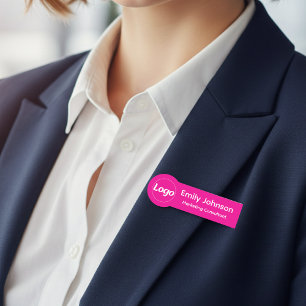 Para Nombres Etiqueta de nombre de pin de empleado de forma per