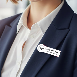 Para Nombres Etiqueta de nombre de pin de empleado de forma per