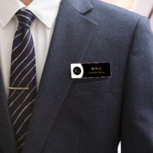 Para Nombres Etiqueta de nombre de pin de seguridad o logotipo 
