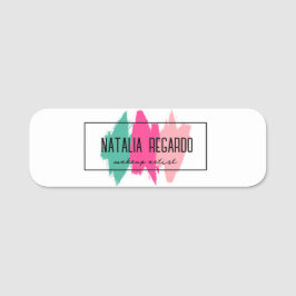 Para Nombres Etiqueta de nombre de pincel colorido moderno