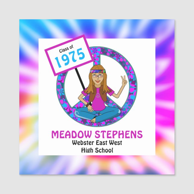 Para Nombres Etiqueta de nombre de reunión de clase de tinte hi (Anverso)