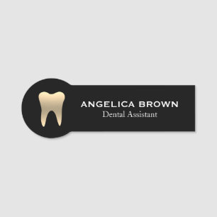 Para Nombres Etiqueta de nombre del asistente dental de oro