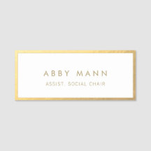 Etiqueta de nombre del borde de oro elegante