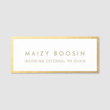 Etiqueta de nombre del borde de oro elegante